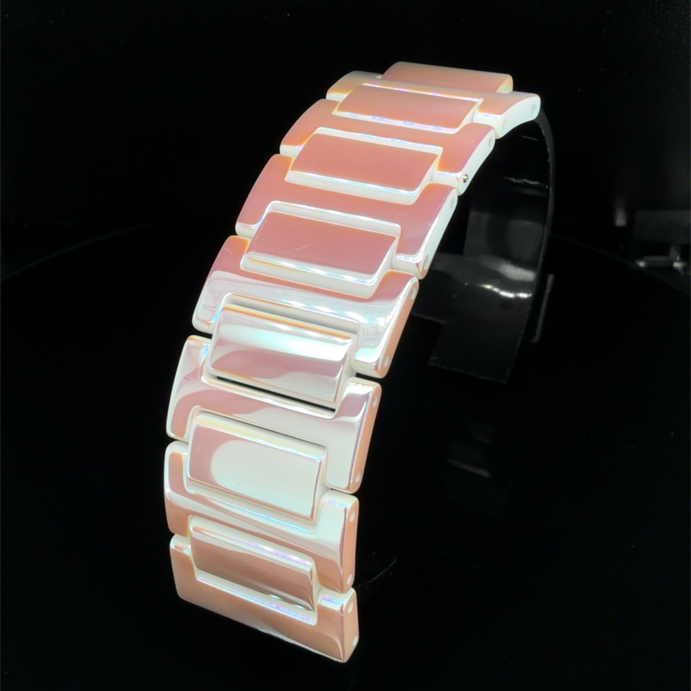 Iridescent PVD on a ceramic bracelet